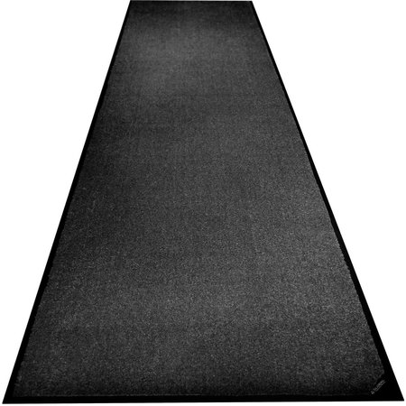 GLOBAL INDUSTRIAL 3'W x 10'L Plush Entrance Mat, 3/8 Thick, Charcoal Black 800377BK